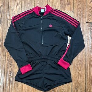 Adidas Black and Pink Athletic jumpsuit